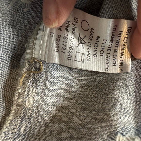 Really HAPPY Distressed Denim Jacket size Medium by designer Jade by Jane - Picture 6 of 6